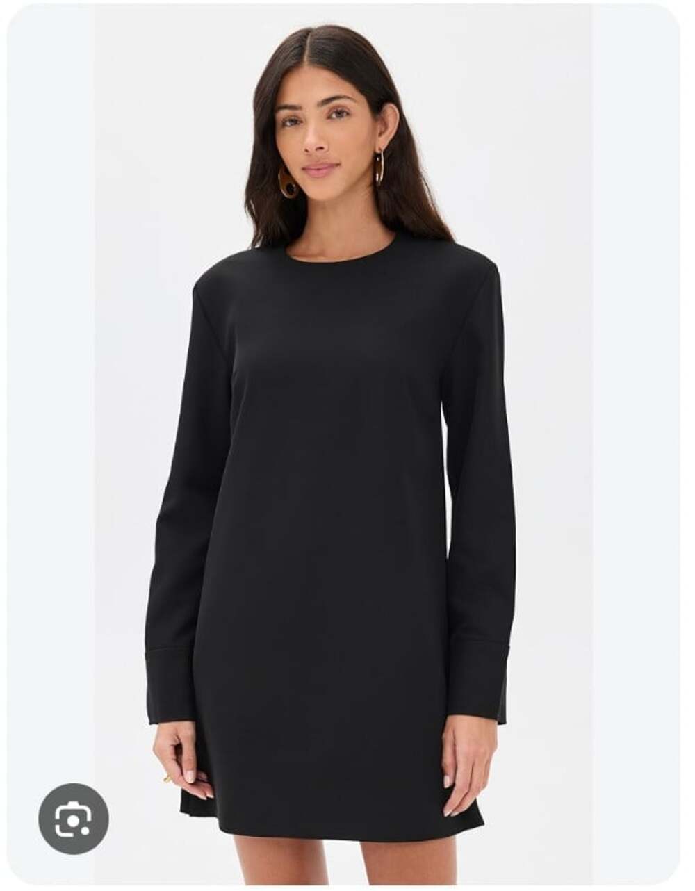 Ganni Dress Womens S Black Long Sleeve Stretch Shift Short Work Casual
